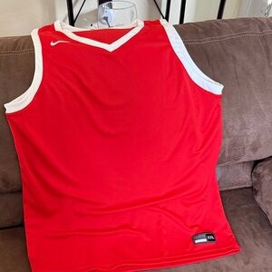 Nike Red and White Sports Tank